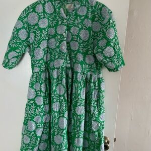 Little Tibet Boutique Block print mini dress